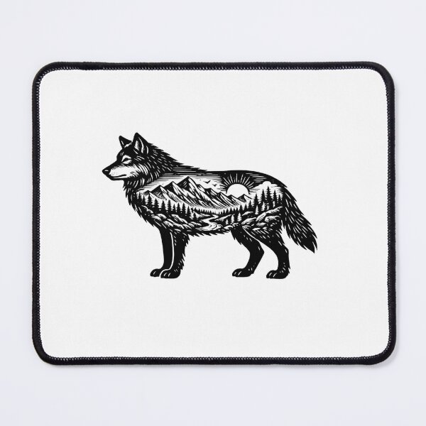 Item preview, Majestic wolf in a unique double-exposure illustration designed and sold by PeterPunkt.