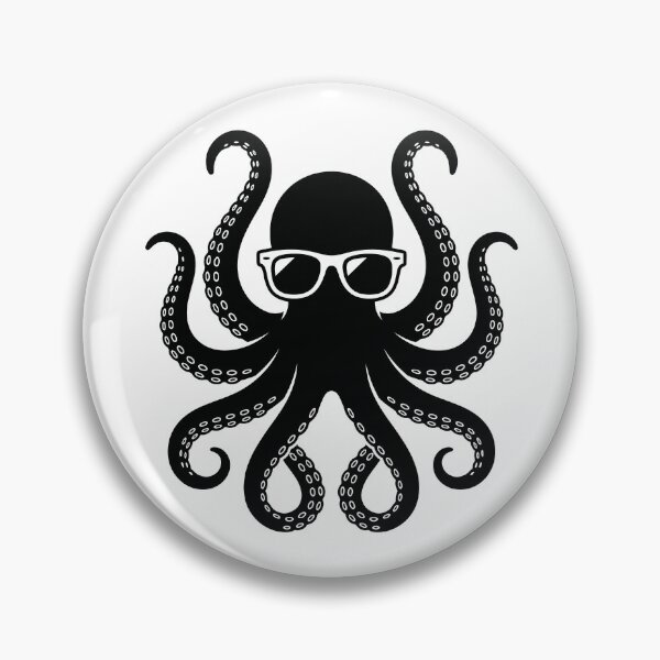 Item preview, Cool Octopus Wearing Sunglasses Silhouette Vector Art designed and sold by seven things shop.