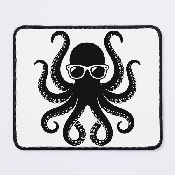 Item preview, Cool Octopus Wearing Sunglasses Silhouette Vector Art designed and sold by seven things shop.