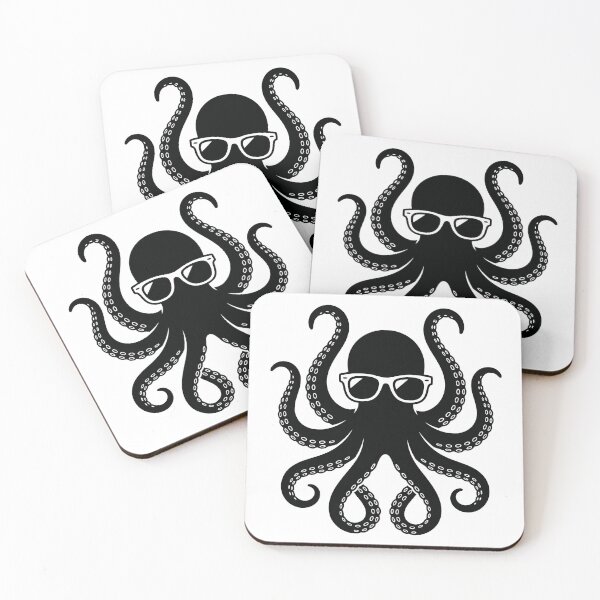 Item preview, Cool Octopus Wearing Sunglasses Silhouette Vector Art designed and sold by seven things shop.