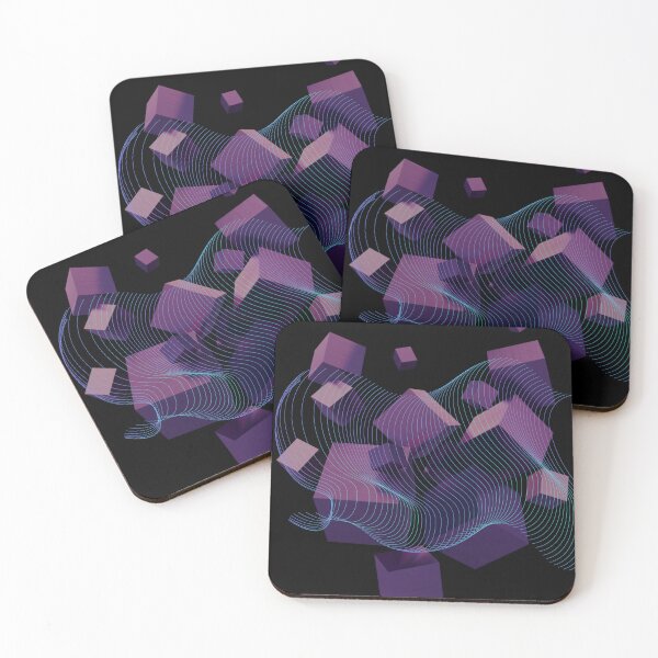 Item preview, Cyberpunk Abstract Purple Cube Vortex designed and sold by ranivibes008.