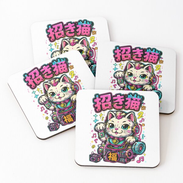 Item preview, DJ Maneki Neko Cat Anime Cyberpunk designed and sold by Ahmedsyde.