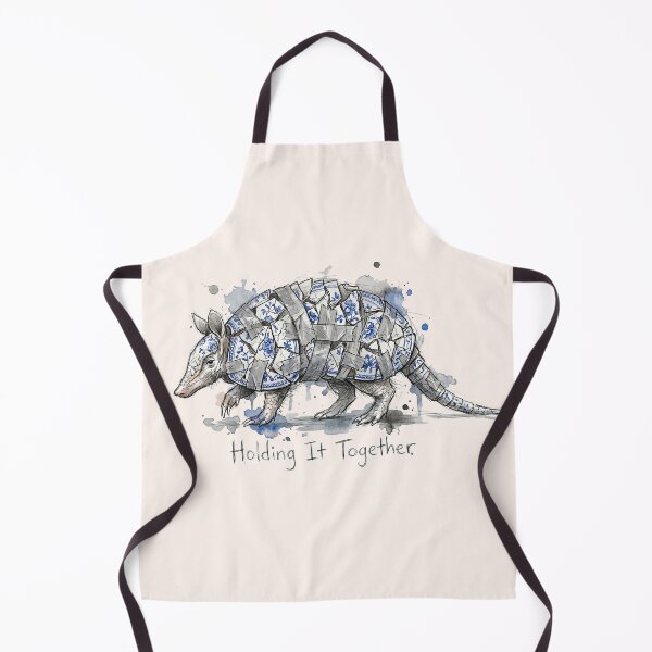 Item preview, Holding It Together: Fragile Porcelain Armadillo Illustration designed and sold by SoulPT.