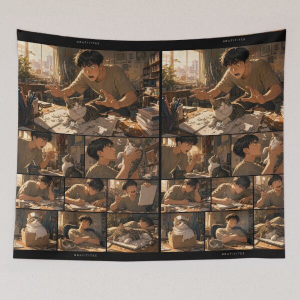 Item preview, Student Life Cozy Reading Room Comic Print designed and sold by Grafititee.