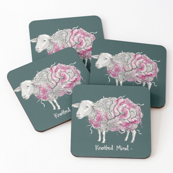 Item preview, Knotted Mind: The Surreal Brain-Wool Sheep Illustration designed and sold by SoulPT.