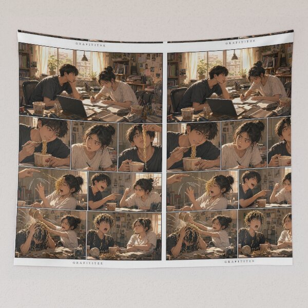 Item preview, Student Life Cozy Reading Room Comic Print designed and sold by Grafititee.
