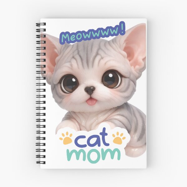 Item preview, Cute Cat Mom Meow Sphynx Chibi Cat Art designed and sold by Soluna Studio.