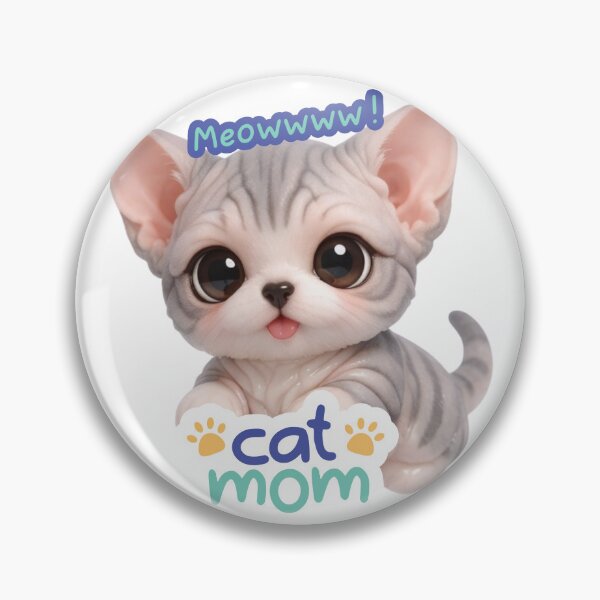 Item preview, Cute Cat Mom Meow Sphynx Chibi Cat Art designed and sold by Soluna Studio.