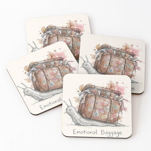 Item preview, Emotional Baggage: The Overwhelmed Snail Travel Illustration designed and sold by SoulPT.