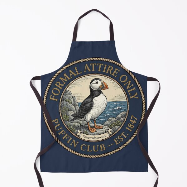 Item preview, Formal Attire Only Puffin Club European Humor Badge designed and sold by CalmCapy Co.