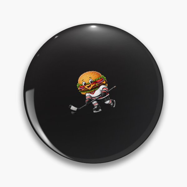 Item preview, Funny Hockey Burger Cartoon Character Cute Fast Food Hockey Player designed and sold by kiralynstration.