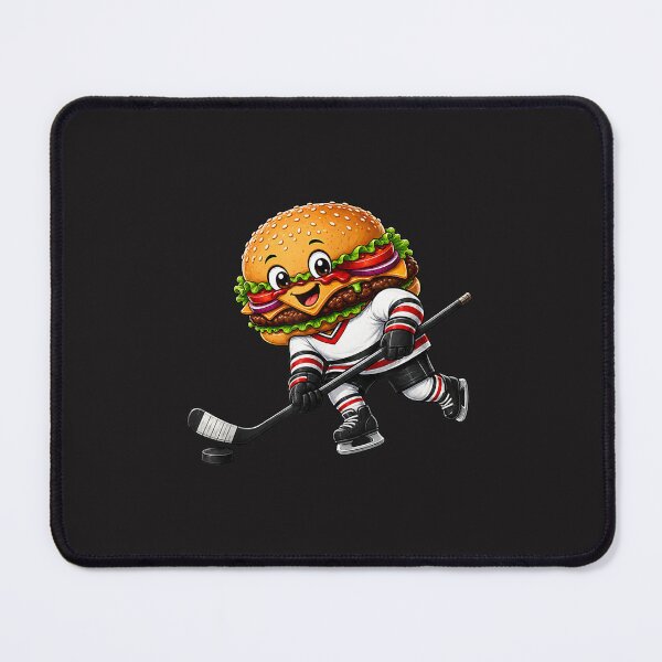 Item preview, Funny Hockey Burger Cartoon Character Cute Fast Food Hockey Player designed and sold by kiralynstration.