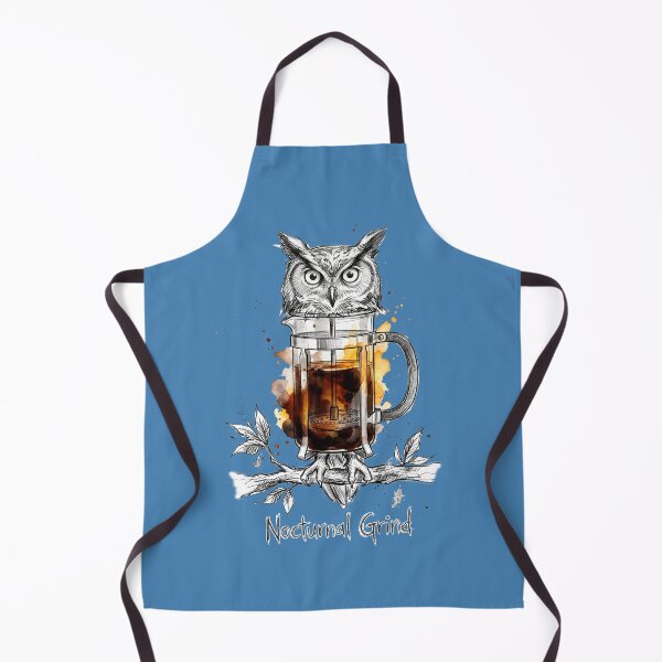 Item preview, Nocturnal Grind: The Coffee French Press Owl Illustration designed and sold by SoulPT.