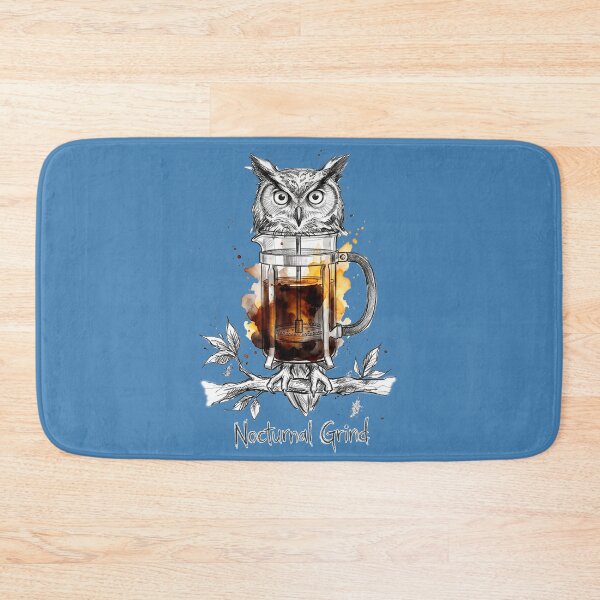 Item preview, Nocturnal Grind: The Coffee French Press Owl Illustration designed and sold by SoulPT.