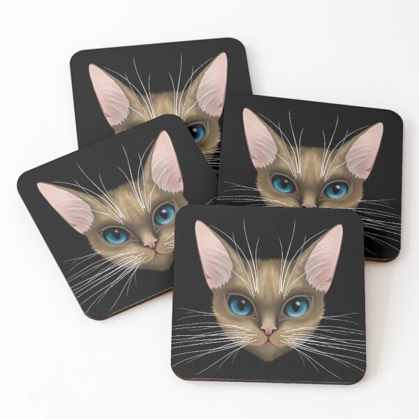Item preview, Blue-eyed kitten with big ears and whiskers designed and sold by Scolliecat.