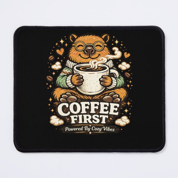 Item preview, Coffee First Capybara Cute Coffee Lover T-Shirt designed and sold by Ever Bloom Studio.