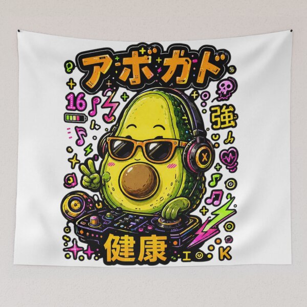 Item preview, Cool Avocado DJ Kawaii Japanese Art designed and sold by Ahmedsyde.
