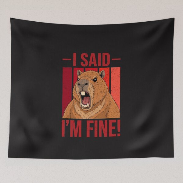 Item preview, Funny Capybara Lover I Said Im Fine Vintage Wildlife Humor Design designed and sold by kiralynstration.