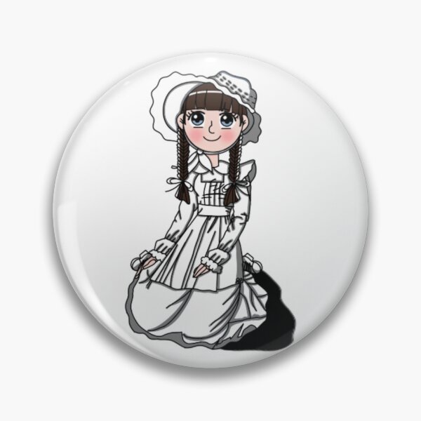 Item preview, Vintage Pioneer Dress and Bonnet Elegant Cottagecore Girl Art designed and sold by Jennabunnies.