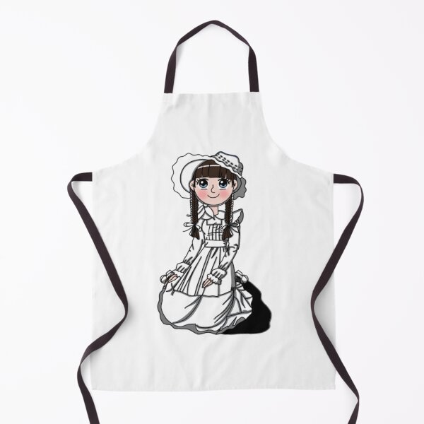 Item preview, Vintage Pioneer Dress and Bonnet Elegant Cottagecore Girl Art designed and sold by Jennabunnies.