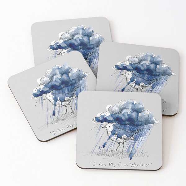Item preview, I Am My Own Weather: Moody Bird and Rain Cloud Sketch designed and sold by SoulPT.
