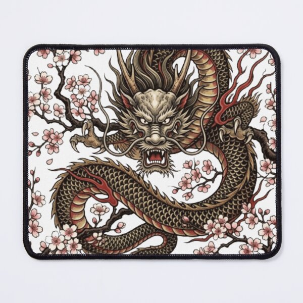Item preview, Ukiyo-e Dragon and Cherry Blossoms Japanese Traditional Art designed and sold by vekotpu.