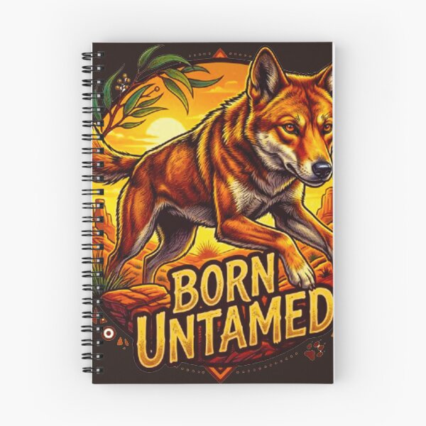 Item preview, Born Untamed Australian Dingo Vintage Outback Desert Retro Badge designed and sold by MT-Hub | Art for Every Soul.