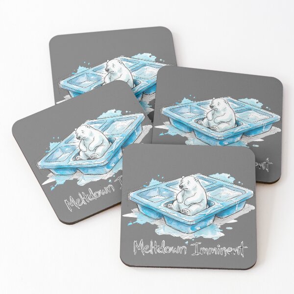 Item preview, Meltdown Imminent: Sad Polar Bear in Ice Cube Tray Art designed and sold by SoulPT.