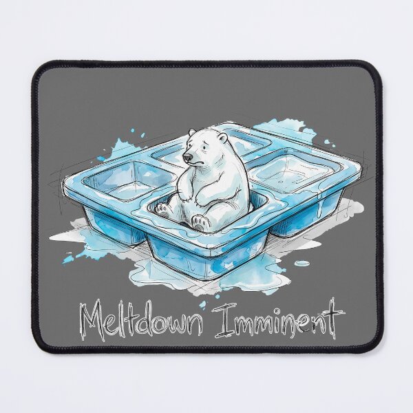 Item preview, Meltdown Imminent: Sad Polar Bear in Ice Cube Tray Art designed and sold by SoulPT.