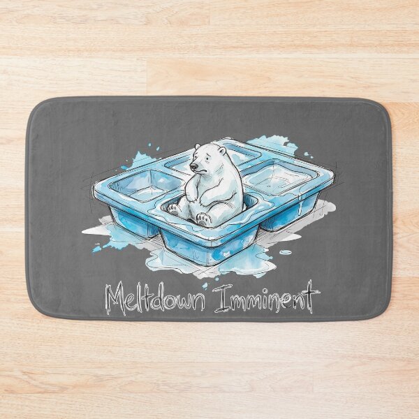 Item preview, Meltdown Imminent: Sad Polar Bear in Ice Cube Tray Art designed and sold by SoulPT.