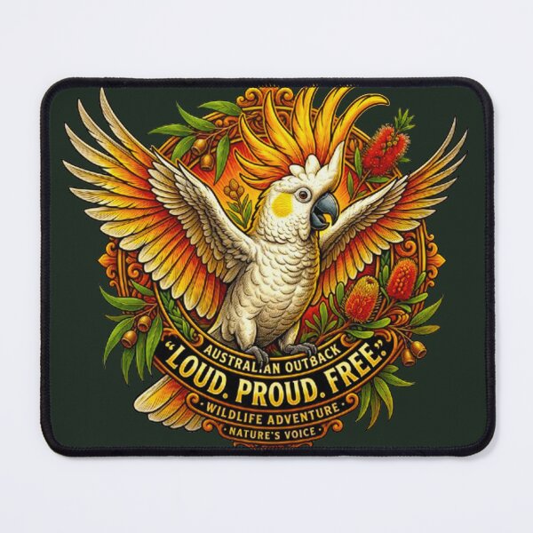 Item preview, Loud Proud Free Cockatoo Vintage Australian Outback Retro Badge designed and sold by MT-Hub | Art for Every Soul.