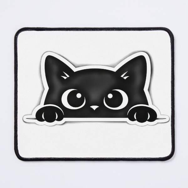 Item preview, Curious Peeking Black Cat Minimalist Sticker designed and sold by Mohitt09.
