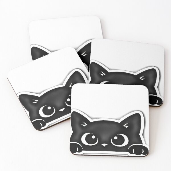 Item preview, Curious Peeking Black Cat Minimalist Sticker designed and sold by Mohitt09.