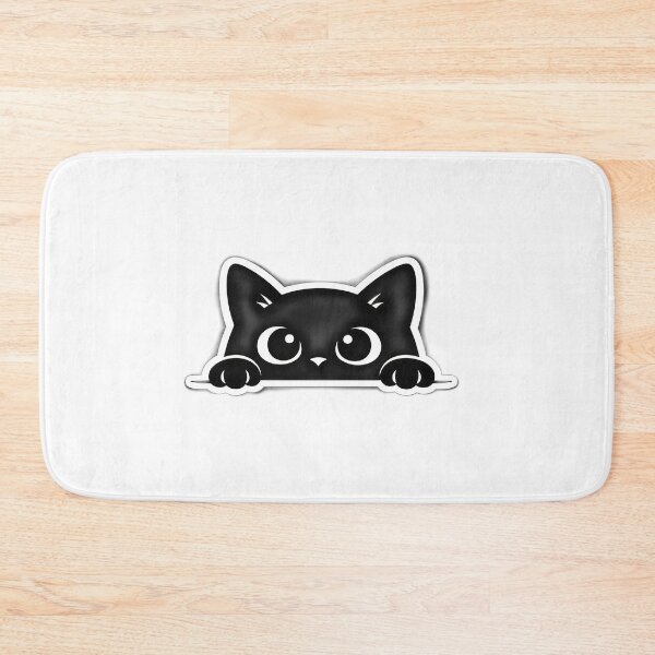 Item preview, Curious Peeking Black Cat Minimalist Sticker designed and sold by Mohitt09.