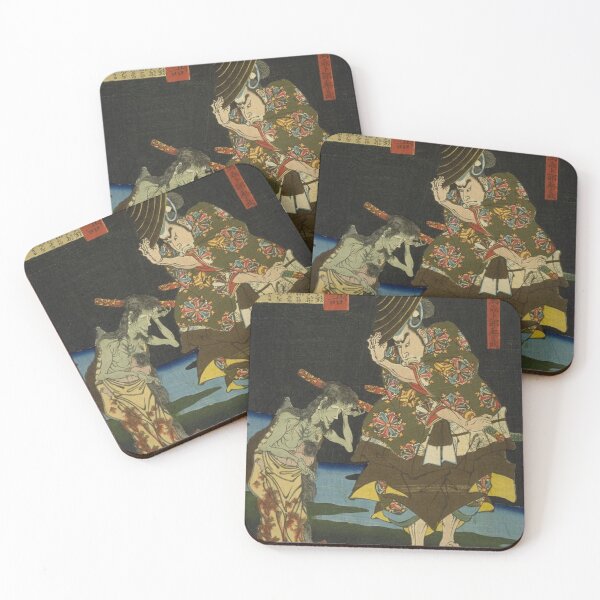 Item preview, Samurai and Ubume Ghost - Tsukioka Yoshitoshi Ukiyo-e designed and sold by vekotpu.
