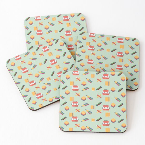 Item preview, Back to school seamless pattern with cute education icons on green background designed and sold by AjjimaJKM.