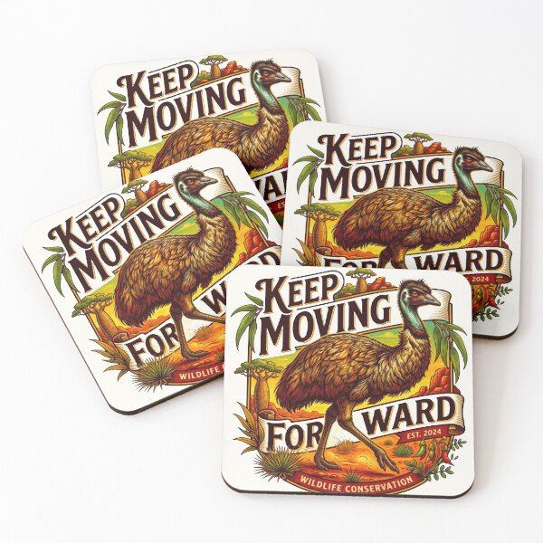 Item preview, Keep Moving Forward Emu Vintage Australian Outback Retro Badge designed and sold by MT-Hub | Art for Every Soul.