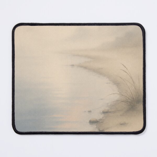 Item preview, Quiet Shoreline Wall Art Print – Japandi Japanese Sumi-e Poster, Misty Water's Edge, Zen Minimalist Decor, Soft Sandy Shore, Made by Japanese Artist in Japan designed and sold by SereniBloom.