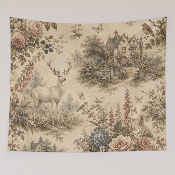 Item preview, Deer and Castle Toile Pattern designed and sold by Siti Hoiriyah.