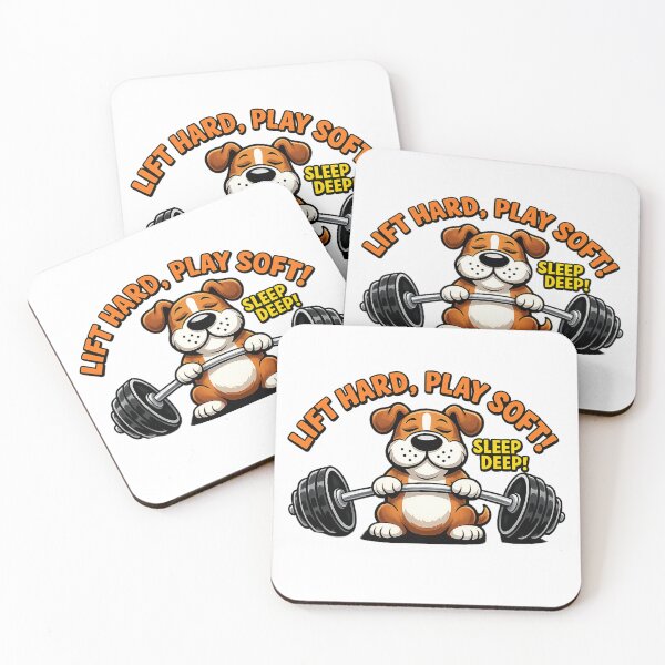 Item preview, Lift Hard Play Soft Sleep Deep - Funny Gym Dog Weightlifting Graphic designed and sold by VYBEHAUS.