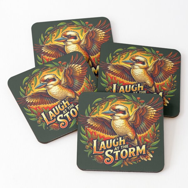 Item preview, Laugh At The Storm Kookaburra Vintage Australian Outback Retro Badge designed and sold by MT-Hub | Art for Every Soul.