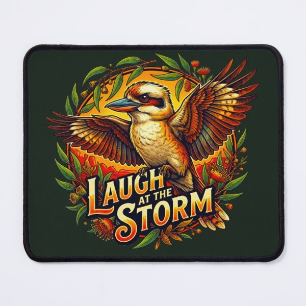 Item preview, Laugh At The Storm Kookaburra Vintage Australian Outback Retro Badge designed and sold by MT-Hub | Art for Every Soul.
