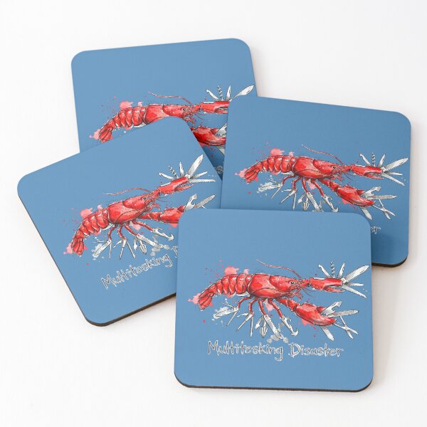 Item preview, Multitasking Disaster: The Red Lobster Multi-Tool Illustration designed and sold by SoulPT.