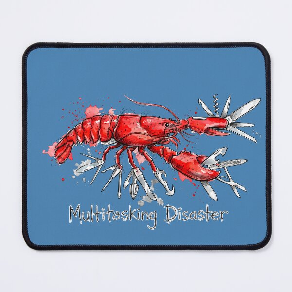 Item preview, Multitasking Disaster: The Red Lobster Multi-Tool Illustration designed and sold by SoulPT.