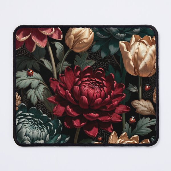 Item preview, Dramatic Dark Red Floral Seamless Pattern designed and sold by IntelliMindDesigns.