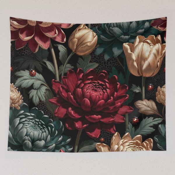 Item preview, Dramatic Dark Red Floral Seamless Pattern designed and sold by IntelliMindDesigns.