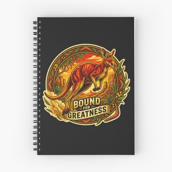 Item preview, Bound For Greatness Kangaroo Vintage Australian Outback Retro Badge designed and sold by MT-Hub | Art for Every Soul.