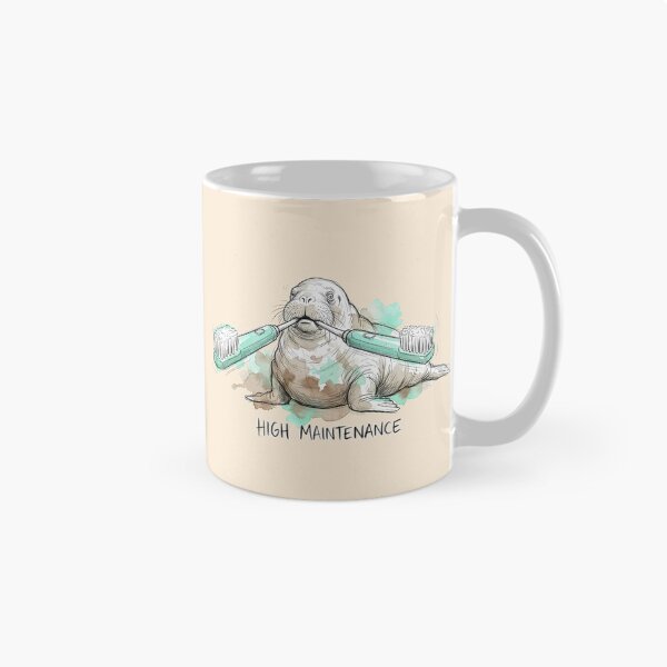 Item preview, High Maintenance Walrus: Funny Dental Hygiene Pun Illustration designed and sold by SoulPT.
