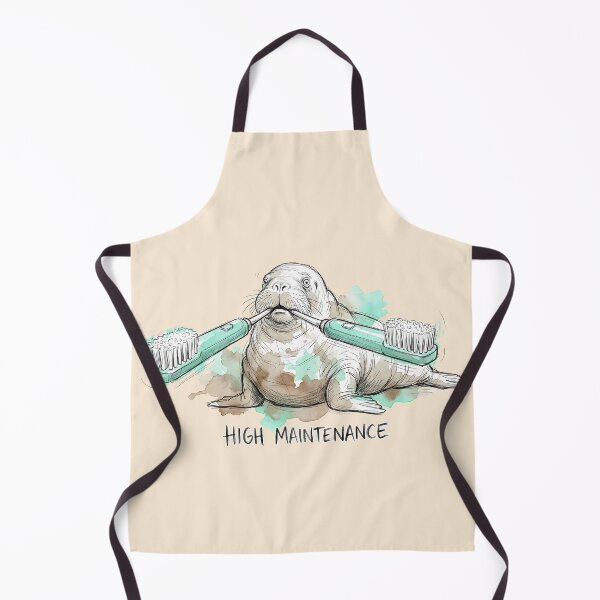 Item preview, High Maintenance Walrus: Funny Dental Hygiene Pun Illustration designed and sold by SoulPT.