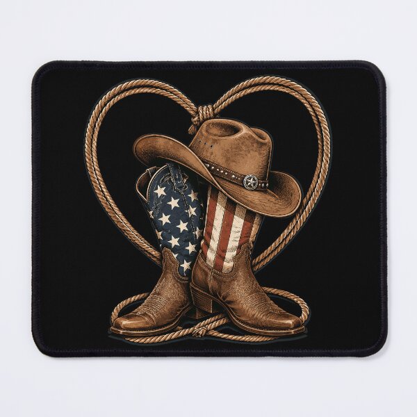 Item preview, Patriotic Cowboy Boots Heart USA Flag Western Country designed and sold by OlakunleOloroz.